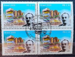 C 2801 Selo Relacoes Diplomaticas Libano Literatura Khalil Gibran 2009 Quadra CBC SP 1