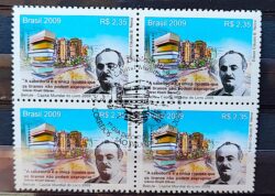 C 2801 Selo Relacoes Diplomaticas Libano Literatura Khalil Gibran 2009 Quadra CBC SP 2