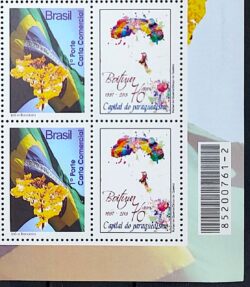 C 2854 Selo Personalizado Ipe Bandeira Boituva Paraquedismo 2013 Quadra Codigo de Barras