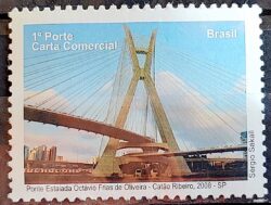 C 2884 Selo Despersonalizado Sao Paulo Turismo 2009 Ponte Estaiada Arquitetura