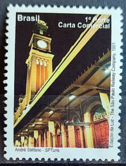 C 2888 Selo Despersonalizado Sao Paulo Turismo 2009 Estacao da Luz Trem Relogio Arquitetura