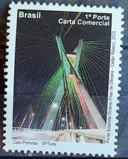 C 2896 Selo Despersonalizado Sao Paulo Turismo 2009 Ponte Estaiada Arquitetura