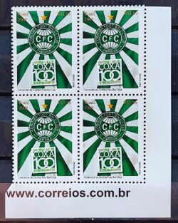 C 2909 Selo Centenario do Coritiba Futebol 2009 Quadra Vinheta Site