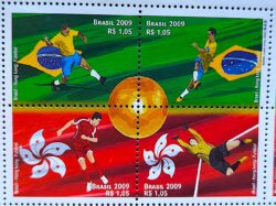 C 2922 Selo Relacoes Diplomaticas Hong Kong Futebol 2009