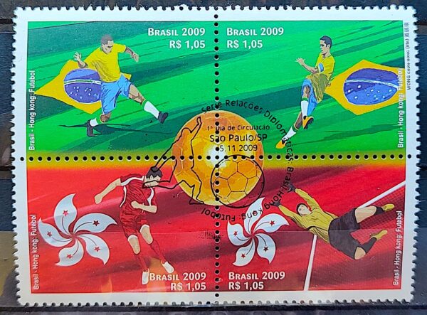 C 2922 Selo Relacoes Diplomaticas Hong Kong Futebol 2009 CBC SP