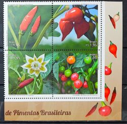 C 3496 Selo Pimentas Brasileiras Gastronomia Culinaria 2015 Vinheta Texto
