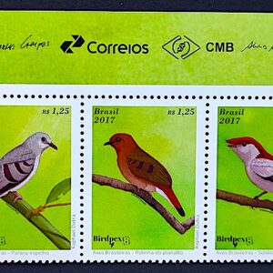 C 3691 Selo Aves Brasileiras 2017 Vinheta Correios