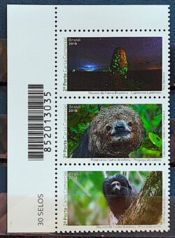 C 3847 Selo Riquezas da Fauna Brasileira Macaco 2019 Codigo de Barras