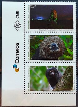 C 3847 Selo Riquezas da Fauna Brasileira Macaco 2019 Vinheta Correios