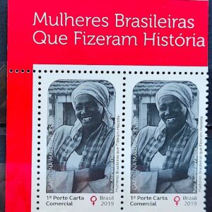 C 3851 Selo Mulheres Brasileias Historia Carolina Maria de Jesus 2019 Vinheta Texto