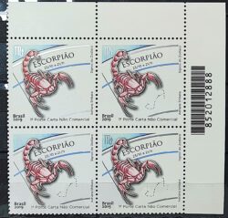 C 3872 Selo Signos do Zodiaco Escorpiao 2019 Codigo de Barras