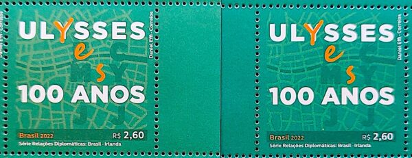 C 4054 Selo Relacoes Diplomaticas Irlanda Literatura Ulysses James Joyce 2022 Variedade de Cor 1