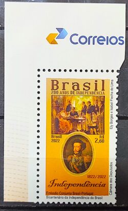 C 4057 Selo Bicentenario da Independencia Dom Pedro Portugal 2022 Vinheta Correios