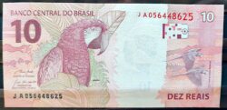 Cedula R$ 10 Reais Segunda Familia JA056448625 Paulo Guedes e Roberto Campos FE