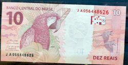 Cedula R$ 10 Reais Segunda Familia JA056448626 Paulo Guedes e Roberto Campos FE
