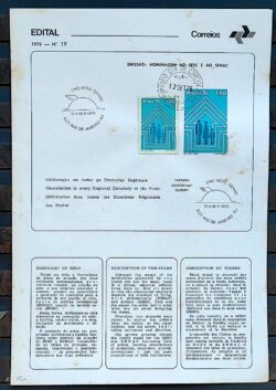 Edital 1976 19 Homenagem ao SESC e ao SENAC CBC e CPD RJ 1