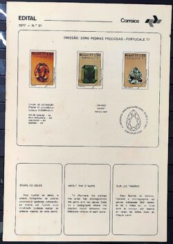 Edital 1977 31 Pedras Preciosas Economia Com Selo Interno CBC e CPD RJ