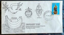 Envelope FDC 071 1975 Tricentenario da Provincia Franciscana Religiao CBC e CPD ES