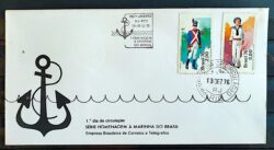 Envelope FDC 110 1976 Marinha do Brasil Traje Militar CBC e CPD RJ