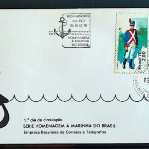 Envelope FDC 110 1976 Marinha do Brasil Traje Militar CBC e CPD RJ