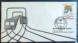 Envelope FDC 171 1979 Metro do Rio Trem Transporte CPD RJ