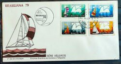Envelope FDC 173 1979 Veleiros Brasiliana Navio CBC e CPD RJ