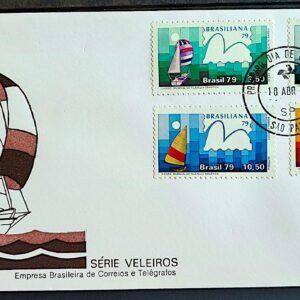 Envelope FDC 173 1979 Veleiros Brasiliana Navio CPD SP 3