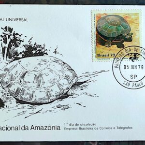 Envelope FDC 175 1979 Parque Nacional da Amazonia Tartaruga Peixe Boi CPD SP 2