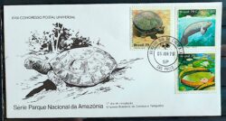 Envelope FDC 175 1979 Parque Nacional da Amazonia Tartaruga Peixe Boi CPD SP 3