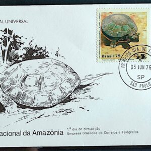Envelope FDC 175 1979 Parque Nacional da Amazonia Tartaruga Peixe Boi CPD SP 3