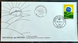 Envelope FDC 181 1979 Semana da Patria Bandeira CBC e CPD SP