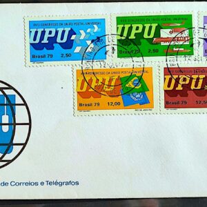Envelope FDC 183 1979 Congresso da UPU Servico Postal Aviao Trem Navio Bandeira Servico Postal CPD Juiz de Fora