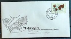 Envelope FDC 186 1979 Telecom Comunicacao Mapa CPD SP 1
