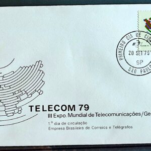 Envelope FDC 186 1979 Telecom Comunicacao Mapa CPD SP 1