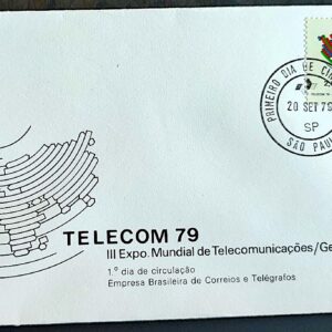 Envelope FDC 186 1979 Telecom Comunicacao Mapa CPD SP 2