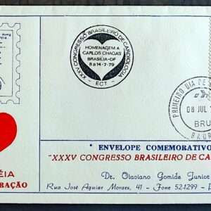 Envelope PVT 000 1979 Congresso Brasileiro de Cardiologia Coracao Saude CBC BSB e CPD Bauru
