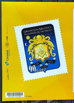 Selo Personalizado Grande Loja Maconica de Sao Paulo 90 Anos 2017 Vinheta