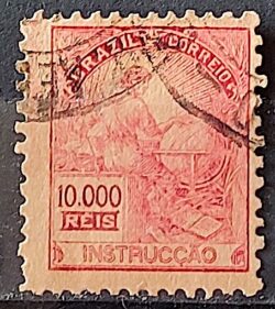 Selo Regular Cod RHM 296Es Vovo Instrucao 5000 Reis Sem Filigrana L Denteacao 11 12 1934 Circulado 3