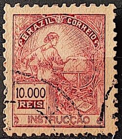 Selo Regular Cod RHM 296Es Vovo Instrucao 5000 Reis Sem Filigrana L Denteacao 11 12 1934 Circulado 5