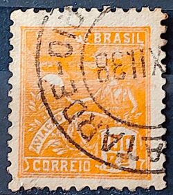 Selo Regular Cod RHM 300a Vovo Aviacao Aviao 100 Reis Filigrana N 1936 Circulado 12