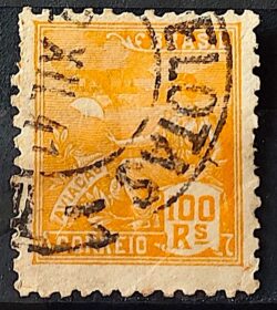 Selo Regular Cod RHM 300a Vovo Aviacao Aviao 100 Reis Filigrana N 1936 Circulado 9