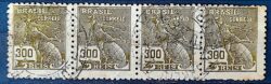 Selo Regular  RHM 302 Vovo Mercurio e Globo 300 Reis Filigrana N 1936 4 Horizontal Circulado 1