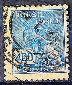 Selo Regular  RHM 303 Vovo Mercurio e Globo 400 Reis Filigrana N 1936 Circulado 10