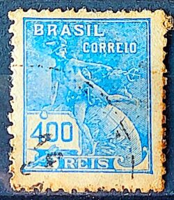 Selo Regular  RHM 303 Vovo Mercurio e Globo 400 Reis Filigrana N 1936 Circulado 13