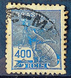 Selo Regular  RHM 303 Vovo Mercurio e Globo 400 Reis Filigrana N 1936 Circulado 14