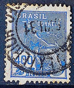 Selo Regular  RHM 303 Vovo Mercurio e Globo 400 Reis Filigrana N 1936 Circulado 7