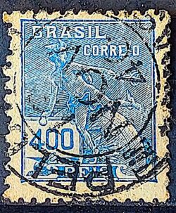 Selo Regular  RHM 303 Vovo Mercurio e Globo 400 Reis Filigrana N 1936 Circulado 8