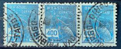 Selo Regular  RHM 303 Vovo Mercurio e Globo 400 Reis Filigrana N 1936 Terno Circulado 2
