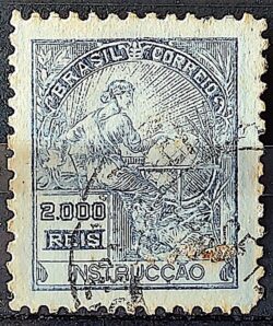 Selo Regular Cod RHM 308 Vovo Instrucao 2000 Reis Filigrana N 1936 Circulado 11