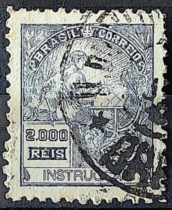 Selo Regular Cod RHM 308 Vovo Instrucao 2000 Reis Filigrana N 1936 Circulado 8
